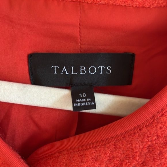Talbots Berkshire Wool Blend Crop Red Orange Preppy Office Career Jacket Sz 10 - Picture 9 of 15